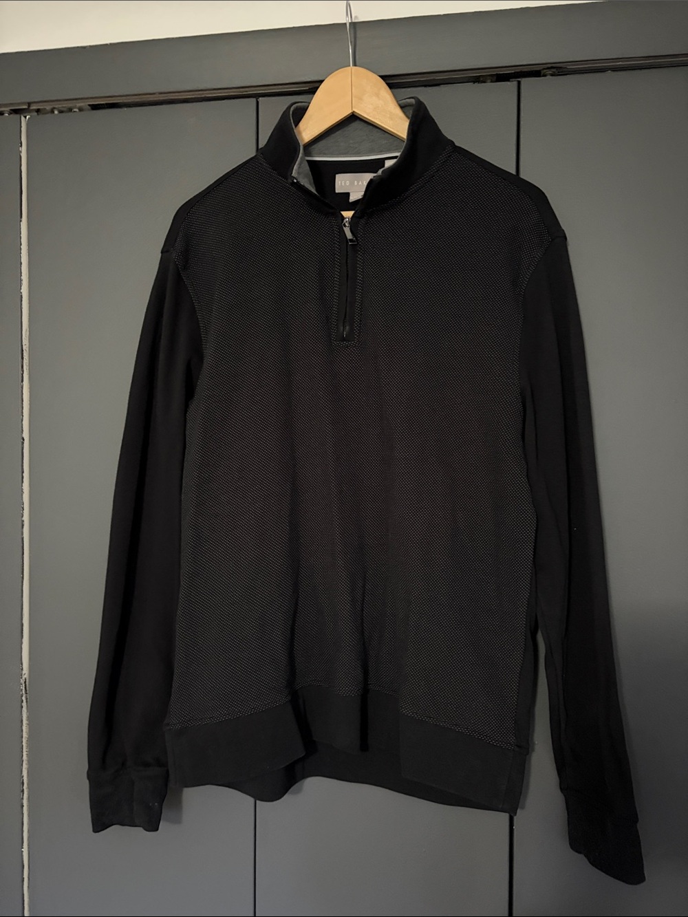 Ted Baker Black Quarter-Zip Men's Pullover Sweater